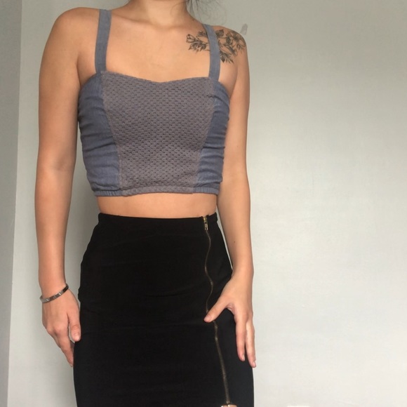 Tops - Grey textured adjustable Bralette/crop XS